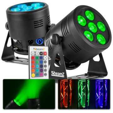 BeamZ Professional BeamZ BBP66 Set 2x Uplight PAR s dálkovým ovládáním