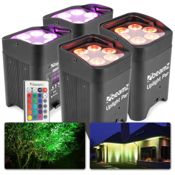 BeamZ BBP96 Set 4x Uplight PAR s bezdrátovým DMX