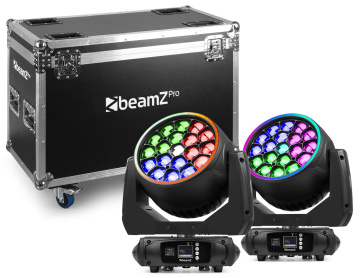 BeamZ Professional MHL1940 LED Otočná hlava Zoom 19x40W 2 ks s Flightcase