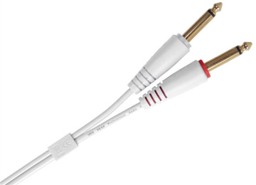 UDG Ultimate Audio Cable Set 1/4'' Jack - 1/4'' Jack White Straight 3m