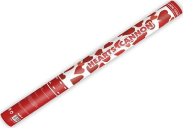 PartyDeco vystřelovací konfety červené srdce 60cm