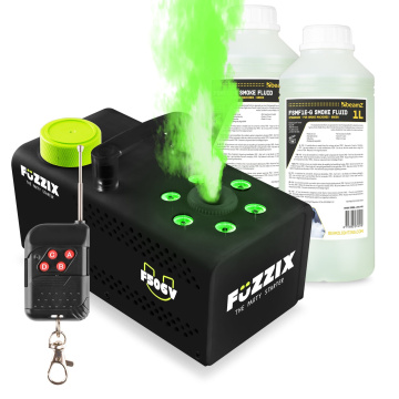 Fuzzix F506V Set vertikálního výrobníku mlhy s LED podsvícením s náplní 2L