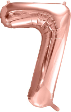 PartyDeco Foliový balón číslo 7, 86cm rose zlatý