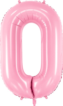 PartyDeco Foliový balón číslo 0, 86cm pink