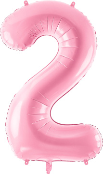 PartyDeco Foliový balón číslo 2, 86cm pink