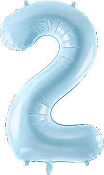 PartyDeco Foliový balón číslo 2, 86cm light blue