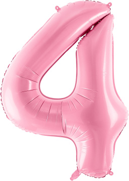 PartyDeco Foliový balón číslo 4, 86cm pink