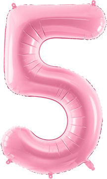 PartyDeco Foliový balón číslo 5, 86cm pink