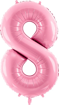 PartyDeco Foliový balón číslo 8, 86cm pink