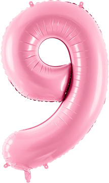 PartyDeco Foliový balón číslo 9, 86cm pink