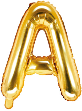 PartyDeco Foliový balón písmeno A 35cm zlatý