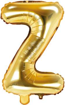 PartyDeco Foliový balón písmeno Z 35cm zlatý