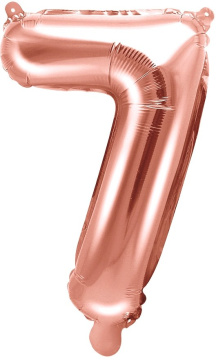 PartyDeco Foliový balón číslo 7, 35cm rose zlatý