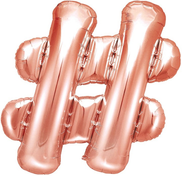 PartyDeco Foliový balón #, 35cm rose zlatý