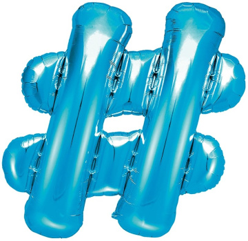 PartyDeco Foliový balón #, 35cm blue