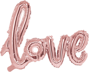PartyDeco Foliový balón Love 73x59cm rose zlatý
