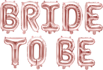 PartyDeco Foliový balón Bride to be 340x35cm rose zlatý