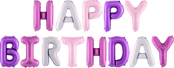 PartyDeco Foliový balón Happy Birthday 340x35cm mix