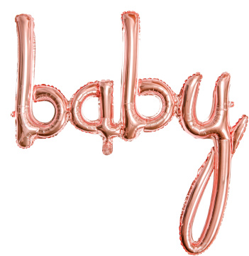 PartyDeco Foliový balón Baby zlatý 73.5x75.5cm