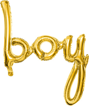 PartyDeco Foliový balón Boy zlatý 63.5x74cm