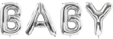PartyDeco Foliový balón Baby 262x86cm stříbrný