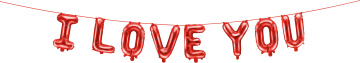PartyDeco Foliový balón I Love You 260x40 cm červený