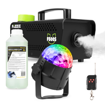 Fuzzix Partyset výrobníku mlhy F500S s náplní a efektem Tornado
