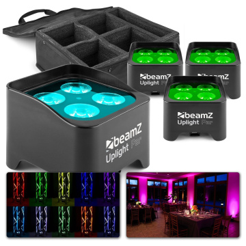 BeamZ BBP90 Set 4x Uplight PAR s přepravní brašnou