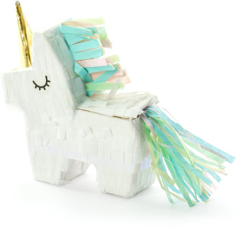 PartyDeco Pinata - Jednorožec, 8x8x2,5 cm