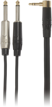 Bespeco ROCKIT Interlink Cable Jack 3,5 TRS M 90° - 2x Jack TS 3 m