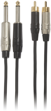 Bespeco ROCKIT Interlink Cable 2x RCA - 2x Jack Mono 5 m