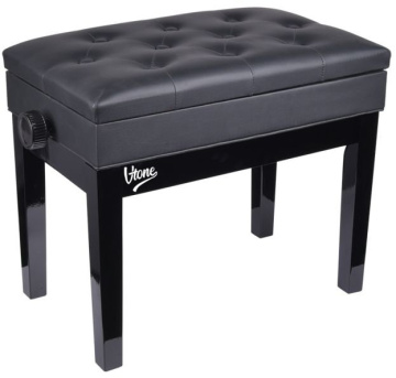 V-TONE 2 BK Klavírní stolička s úložným prostorem, černá eko kůže