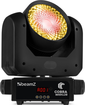 BeamZ Pohyblivá hlava Cobra Wash120 LED s LED kroužkem