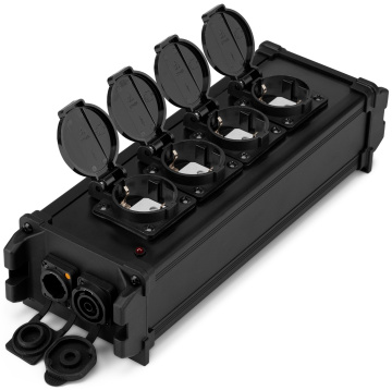 Power Dynamics PSB45 Power splitter box P-Con TR IN/OUT - OUT + 4x SHUKO