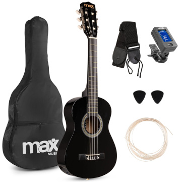 Max SoloArt Junior 1/4 Classic guitar pack, black