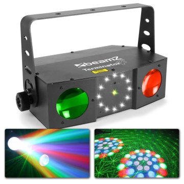BeamZ Terminator IV LED Double Moon s laserem a stroboskopem