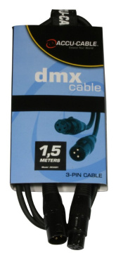 Accu Cable AC-DMX3/1,5 3 p. XLRm/3 p. XLRf 1,5m DMX