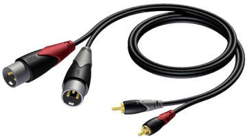 Procab CLA701/3 - 2x XLR M - 2x RCA - 3m