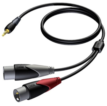 Procab CLA712/1.5 - Jack 3.5 - 2x XLR M - 1.5m