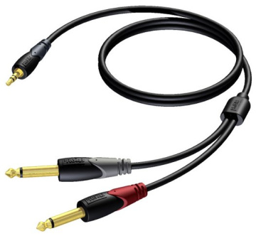 Procab CLA713/3 - Jack 3,5 - 2x Jack 6,3 - 3m