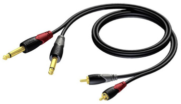 Procab CLA631/3 - 2x Jack 6,3 - 2x RCA - 3m