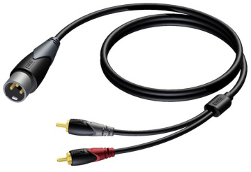 Procab CLA703/1.5 - 1x XLR M - 2x RCA - 1,5m