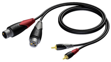 Procab CLA705/3 - 2x XLR F - 2x RCA - 3m