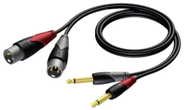 Procab CLA708/1.5 - 2x XLR M - 2x Jack 6.3 - 1.5m