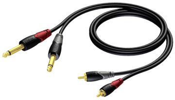 Procab CLA631/5 - 2x Jack 6,3 - 2x RCA - 5m