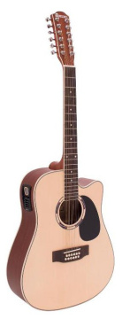 Dimavery DR-612 Western guitar 12-string, nature