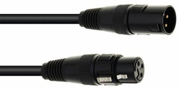 Eurolite DMX kabel XLR 3pin, 5m délka, černý