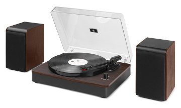 Audizio RP330D Gramofon HQ s Bluetooth a reproduktory, hnědý