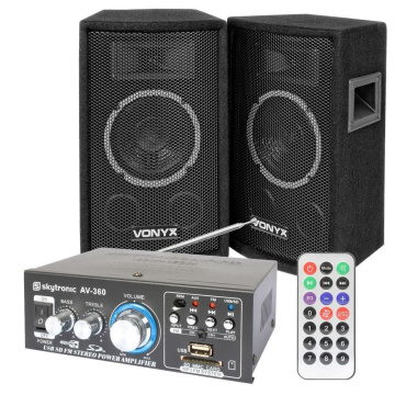 Vonyx SL6 Set reproboxů se zesilovačem a kabely