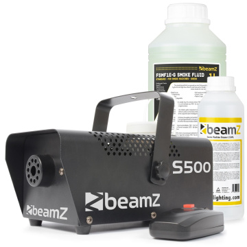 BeamZ S500 Set výrobníku mlhy s čisticí a mlhovou kapalinou